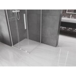 MEXEN/S - Velar L sprchový kout, posuvné dveře 90 x 90, transparent, bílá 871-090-090-03-20