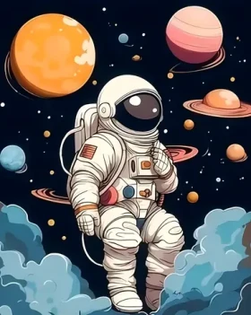 NORIMPEX Diamantové malování Astronaut