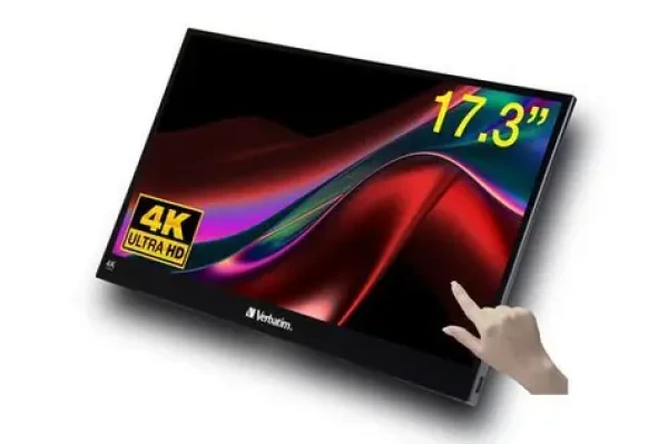 17,3" Verbatim PMT-17-4K černá / Přenosný monitor / IPS / dotykový / 4K 3840x2160 / 400 cd/m2 / USB-C (32239)