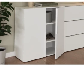 Úložná skříňka/botník Oreso 76 cm, bílá