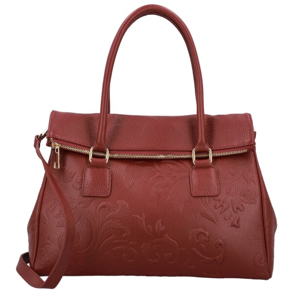 Luxusní dámská kožená kabelka na rameno Florentina, tmavě červená