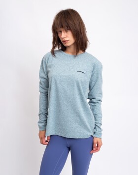 Tričko Patagonia W's L/S P-6 Logo Responsibili-Tee® Blue Sage