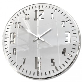 DumDekorace Bílé nástěnné hodiny v retro stylu se stříbrným ciferníkem