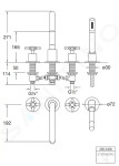 STEINBERG - 250 Baterie na okraj vany, 4-otvorová instalace, chrom 250 2400
