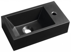 SAPHO - AMAROK umývátko, litý mramor, 40x22cm, baterie vpravo, černá mat AR500B