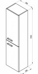RAVAK - Chrome II Vysoká skříňka 39x150x29 cm, 2 dvířka, levá, lesklá bílá X000001780