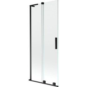 MEXEN/S - Velar L dvoukřídlá posuvná vanová zástěna 80 x 150, transparent, černá 896-080-003-01-70