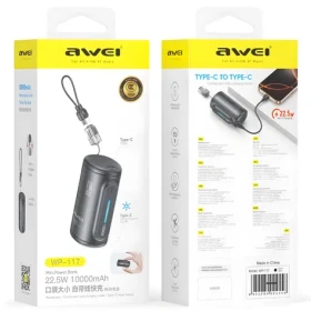Awei WP-117 černá / Powerbanka / 10000mAh / 22,5W / 2x USB-C (WP-117)