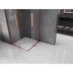MEXEN/S - Velar L Duo sprchový kout, posuvné dveře 90 x 90, transparent, měď kartáčovaná 871-090-090-02-03-65
