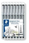 STAEDTLER Popisovač Pigment Liner 308 ARTIST SERIES černá / Sada 8 ks / hroty 0,05-1,2 mm (308 SB8)