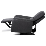 Polohovací TV křeslo, potah tmavě šedá látka, kovová mechanická konstrukce, čern