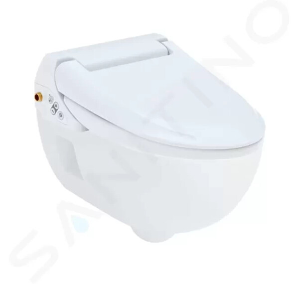 GEBERIT - AquaClean Elektronický bidet s keramikou, Rimfree, SoftClosing, alpská bílá 146.135.11.1