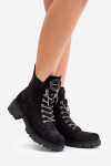 Zateplené kotníkové boty s ozdobným šněrováním Vinceza 16465 Černé 38