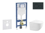 GEBERIT - Duofix Set předstěnové instalace, kompaktního klozetu Gaia a sedátka softclose, tlačítko Sigma20, černá lesk/černá mat SANI11CA5121B