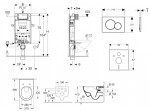 GEBERIT - Kombifix Modul pro závěsné WC s tlačítkem Sigma01, alpská bílá + Villeroy Boch - WC a sedátko, DirectFlush, SoftClose, CeramicPlus 110.302.00.5 NI1