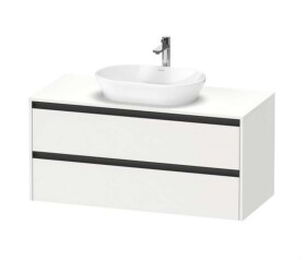 DURAVIT - Ketho.2 Umyvadlová skříňka s výřezem 57x120x55 cm, 2 zásuvky, matná bílá K24897018180000