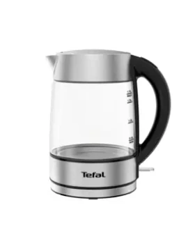Tefal Glass KI772D38 stříbrná / rychlovarná konvice / 2200 W / 1.7 l / nerez. ocel (KI772D38)