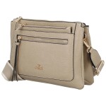 Trendy dámská koženková crossbody kabelka Anita, tmavě béžová