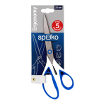 Spoko nůžky kancelářské - Ergonomy, 23 cm, asymetrické, bílomodré - 6ks