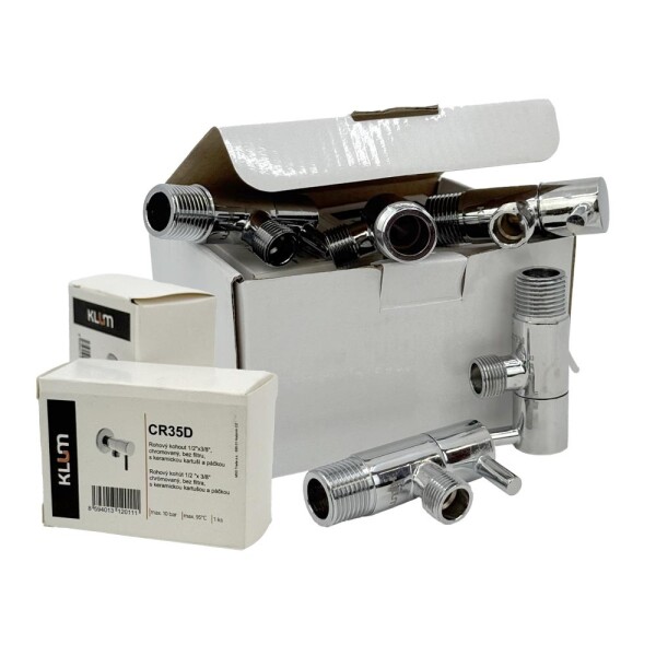 MEREO - Klum Kohout rohový, s keramickou kartuší, bez filtru, pochr. mosaz, 1/2"x3/8“ - 20ks CR35DAKCE