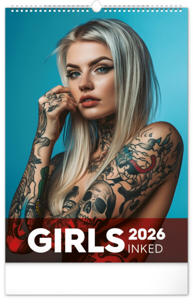 Nástěnný kalendář 2026 NOTIQUE - Inked Girls, 33 x 46 cm