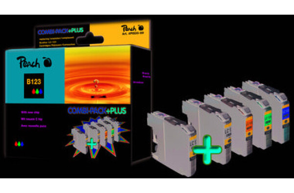 Peach alternativní cartridge Brother LC-123 / Brother DCP-J132DW / s čipem / Multi Pack Plus (00318574)