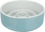 TRIXIE Keramická miska k pomalému krmení modrá, šedá / Miska pro psy / 0,9 l / O 17 cm (TX-24521)