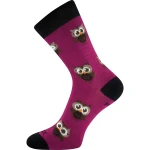 VOXX Ponožky dámské slabé z merino BUBO s ionty stříbra FUXIA 35-38 120424