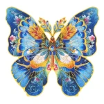 RoboTime Dřevěné puzzle Motýl Morpho Helena