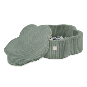 PLUSH NEST PLUSH NEST Suchý bazén Květinová zóna 95 × 30 cm, zelený prémiový manšestr, s podložkou a 200 míčky