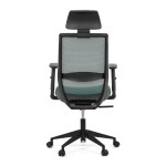 Židle kancelářská, zelená MESH síťovina, zelená látka, plastový kříž, synchronní mechanismus, kolečka pro tvrdé povrchy