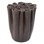 Ferm Living Kameninová váza Dedali Dark Brown Medium, hnědá barva, keramika