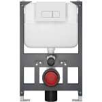 CERANO - Kompletní WC set Basic/Cesso - černá matná - WC tlačítko Modulo/Bílá - závěsné - nízký modul - předstěnová instalace - 49x36 CER-8050BD86364