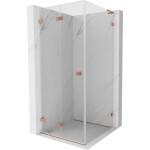 MEXEN/S - Lunar-F L sprchový kout skládací dveře levá 70 x 70, transparent, měď kartáčovaná 836L-070-070-65-00-L