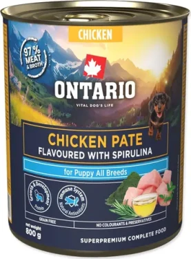 Ontario Puppy / Konzerva pro štěňata / Kuřecí paté se spirulinou / 800 g (214-859907)