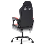 Herní křeslo, červená a černá ekokůže, houpací mechanika, opěrák 135°