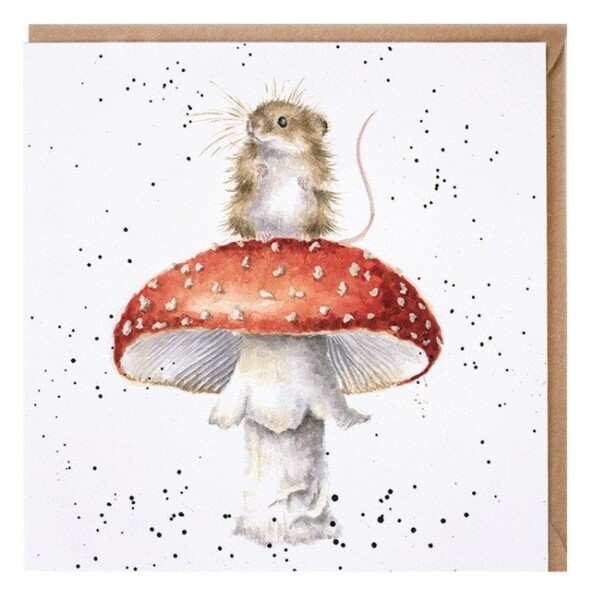 Přání Wrendale Designs He´s a Fun-Gi, 15x15 cm - Myška