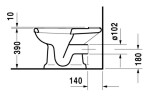 DURAVIT - 1930 Stojící WC kombi mísa, vodorovný odpad, WonderGliss, bílá 02270900001