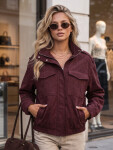 Dámská semišová bomberka v barvě bordó od FashionStreet TY5915 L