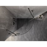 MEXEN/S - Lunar sprchový kout čtvrtkruh křídlový 90 x 90, transparent, grafit metal 833-090L-090P-95-00
