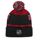 Outerstuff Dětská zimní čepice New Jersey Devils NHL Puck Pattern Cuffed Pom