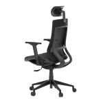 Kancelářská židle, černá látka, plastový kříž, výškově stavitelné područky, kolečka pro tvrdé podlahy