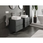 MEXEN/S - Orio koupelnová skříňka pod umyvadlo 50 cm s deskou, 2 zásuvky, grafit mat 91A10-05047-2-BFFC66