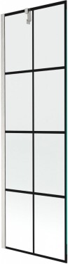 MEXEN/S - Next vanová zástěna FIX 60 x 150, černá vzor, nikl kartáčovaná 895-060-000-00-77-97