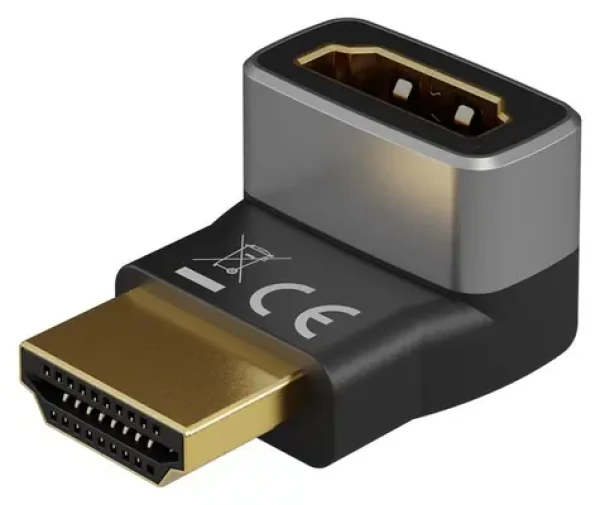 Goobay 72009 černá/stříbrná / Redukce HDMI / úhlová 90° / 8K 60 Hz / pozlacené konektory (72009)