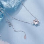 Stříbrný náhrdelník se sněhovou vločkou - 1 ct MOISSANITE + CERTIFIKÁT, Stříbrná 40 cm + 5 cm (prodloužení) certifikát GRA, hadřík na čištění stříbra, dárková krabička