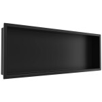 CERANO - Zápustná polička/nika s okrajem do obkladu - černá matná - 90x30x10 CER-417467