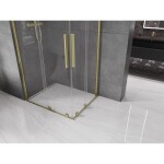 MEXEN/S - Velar Duo čtvercový sprchový kout 90 x 80, transparent, zlatá kartáčovaná 871-090-080-02-55