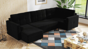 FRONTI Sedací souprava RUTAR černá - DREAM VELVET 202.12