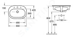 VILLEROY & BOCH - O.novo Umyvadlo zápustné 560x405 mm, s přepadem, otvor pro baterii, CeramicPlus, alpská bílá 416156R1